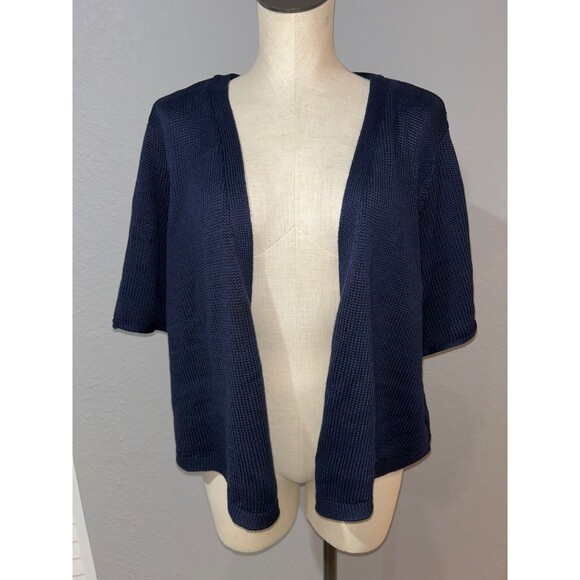 Woman Within Women’s Cotton Cardigan Sweater size 1X Short Sleeve Cotton Blend - Picture 7 of 9